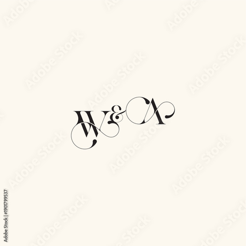with monogram concept elegancy and beauty in one look AW wedding caligraphic logo letter