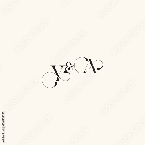 with monogram concept elegancy and beauty in one look AY wedding caligraphic logo letter