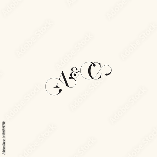 with monogram concept elegancy and beauty in one look CA wedding caligraphic logo letter