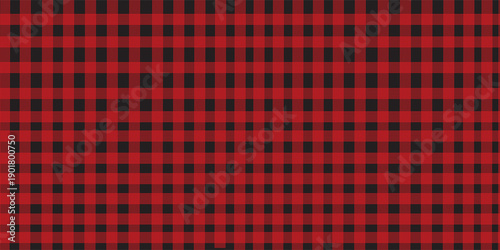 Buffalo plaid pattern in red and black. Seamless background