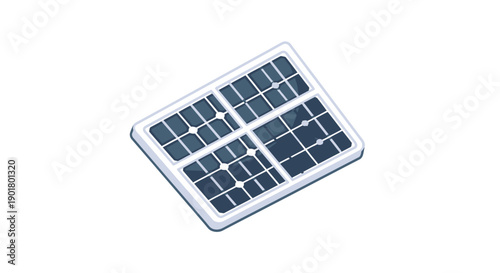 Illustration of a solar panel generating clean energy in a renewable environment