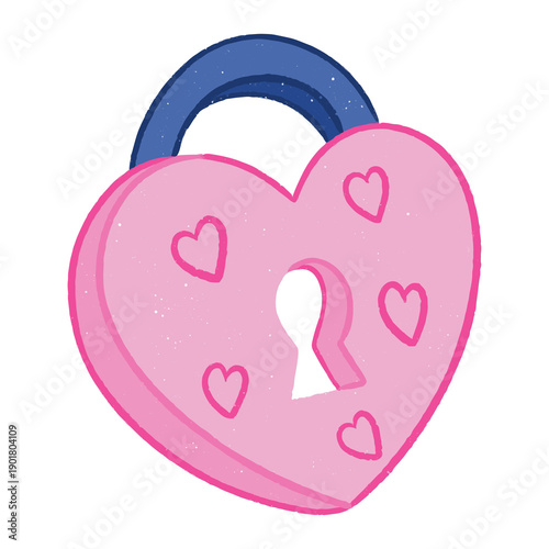 Valentine Cute Love Padlock Icon PNG