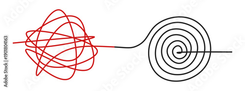 Red chaos mind scribble thought illustration vector mental health