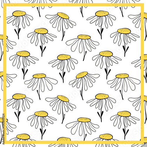 Print for kerchief, bandana, scarf, handkerchief, shawl, neck scarf. Squared pattern with ornament for fabric, textile, silk products. Paisley vector with abstract flowers. Floral folk tracery.