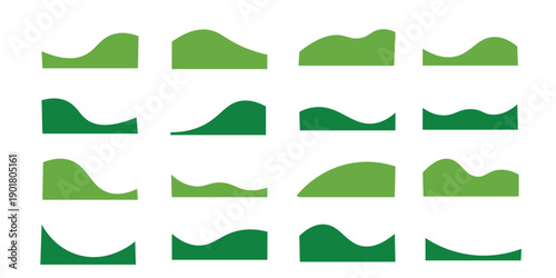Collection of wave separator footers, modern dividers shapes vector illustration