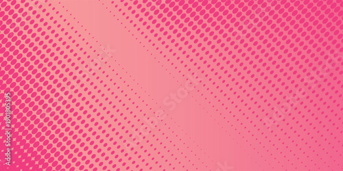 Pink orange polka dots gradient halftone background. Pop art cartoon dot texture vector illustration eps10