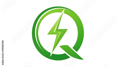 A green logo with a lightning bolt and leaf design Free Download A green logo with a lightning bolt and leaf design - GFXLoad