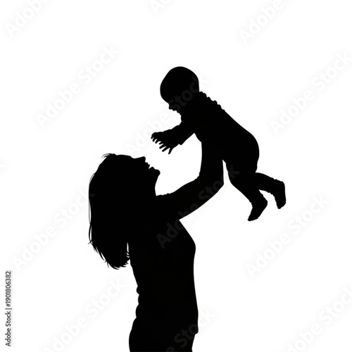 A mother playfully tosses her infant in the air, capturing a joyful moment of love and connection between parent and child.