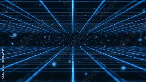 Blue Lines Radiating from Central Point.