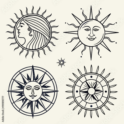 Ancient celestial navigation tools depicted with intricate detail and symbolism Vector
