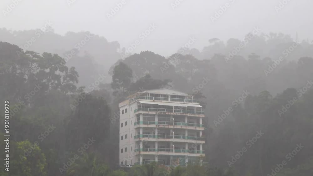 custom made wallpaper toronto digitalPatong Phuket Thailand panorama with heavy monsoon rain storm clouds.
