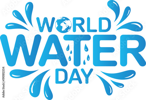 World Water Day: A vibrant illustration promoting the significance of World Water Day, featuring refreshing water droplets and a world map, conveying the essence of this vital day.