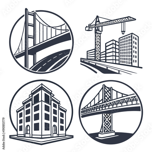 Slika na platnu Iconic landmarks and architectural structures from around the world