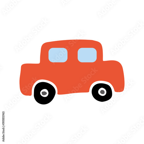 挿絵用　車　手書き　赤色