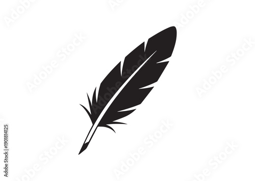 Quill Icon, Editable Solid Vector Illustration