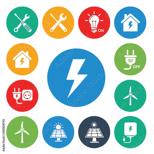 Electricity Icons Set