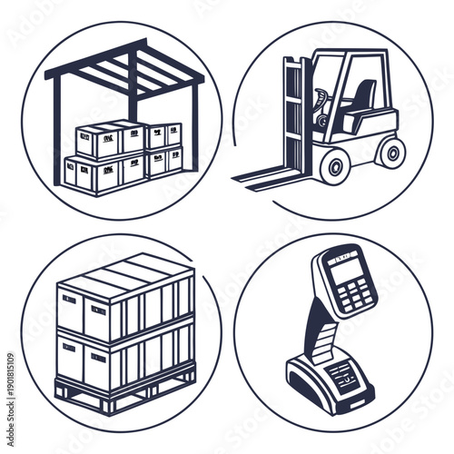Four different types of storage solutions for various needs and spaces Vector