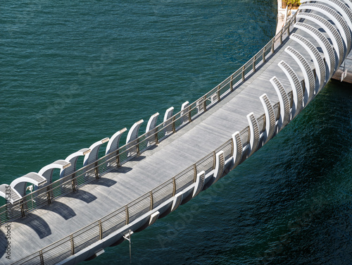 Pedestrian Footbridge at Al Raha Beach Waterfront in Abu Dhabi United Arab Emirates