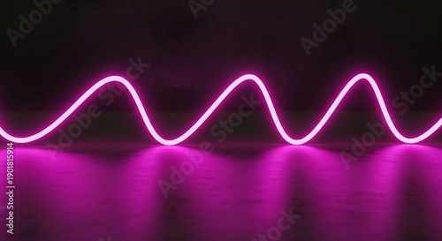 Neon Pink Wave - A Vibrant Display of Light and Reflection.
