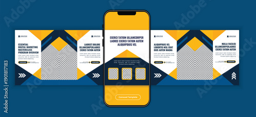 Digital Marketing Tips and Strategy Social Media Carousel Post Design Template for Business Growth, Corporate Marketing, Startup Promotion, Agency Branding, Instagram and LinkedIn Multi Slide Content 