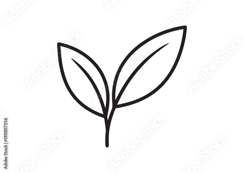 Nature Tea Leaves Icon, Editable Solid Vector Illustration