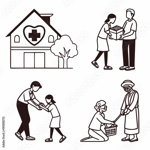 A heartwarming illustration of family activities and interactions Vector