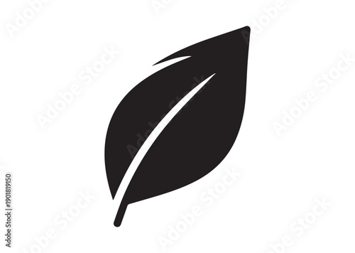 Nature Tea Leaves Icon, Editable Solid Vector Illustration