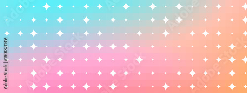 Geometric star pattern in Y2K style, featuring pastel gradients, sparkles, and abstract shapes on colorful background with trendy 90s retro aesthetic vibes