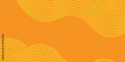 Yellow instant noodle, pasta and spaghetti texture with geometric wavy lines. Ramen, pasta vector pattern. Background abstract food illustration