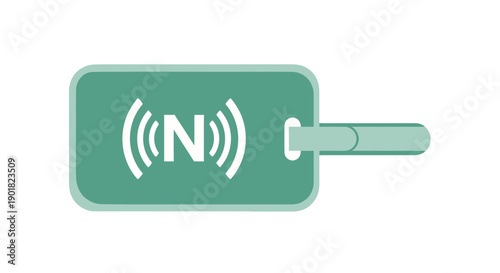 NFC Tag with Wireless Signal Icon.
