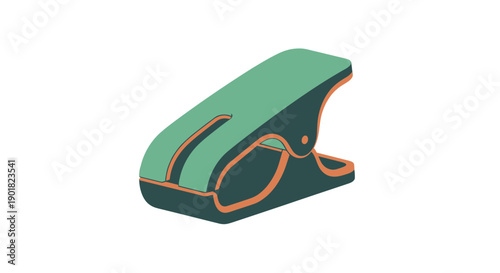 Green Stapler Office Supply Stationery.