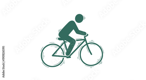 Cyclist Riding Bicycle Silhouette Graphic.