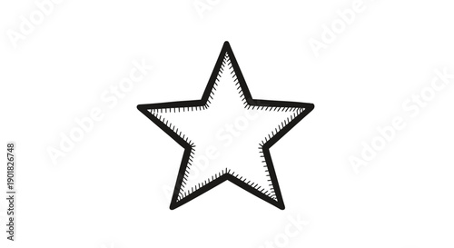 Black and White Star Icon Illustration.