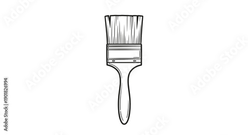 Paintbrush with bristles and handle illustration.