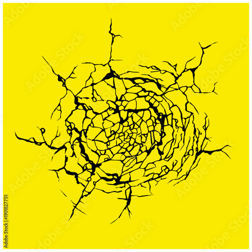 壁や地面のひび割れ　グラフィック イラスト