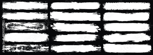 Collection of vector paint brush strokes, hand drawn brush stroke textures set