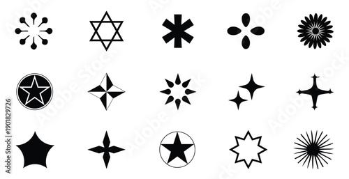 Sparkle Icons set. Twinkle stars collection. Shine star icons.