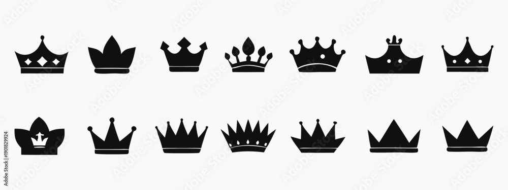Obraz premium Crown symbol vector sign isolated on white background illustration for graphic and web design.