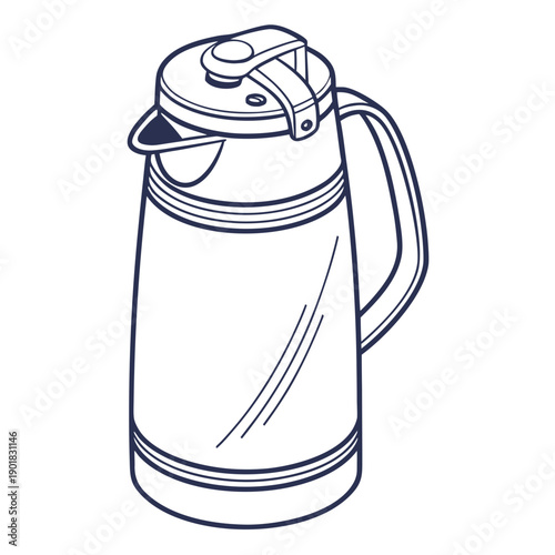 Obraz na plátně A sleek and modern electric kettle with a gooseneck spout and a blue handle