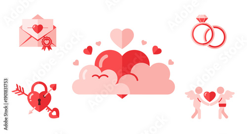 Valentines Day Heart Love Icons Collection 1.