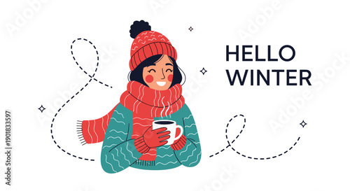 Hello winter season and cozy warm drinks during the cold weather.