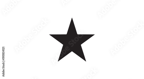 Black star icon in minimalist design with clean white background for graphic design element