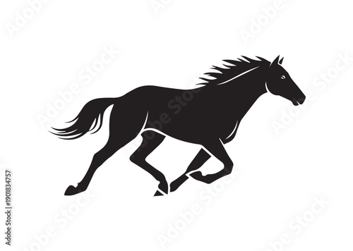 Racehorse Icon, Editable Solid Vector Illustration