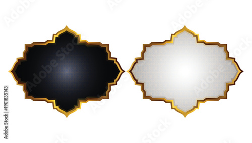 Luxury Black And White Arabic Islamic Banner Title Frame Text Box Infographic Background