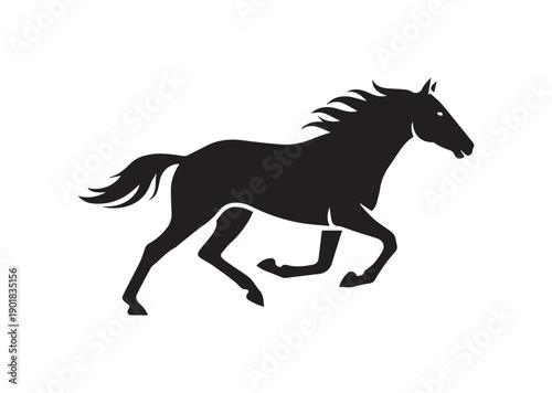 Racehorse Icon, Editable Solid Vector Illustration