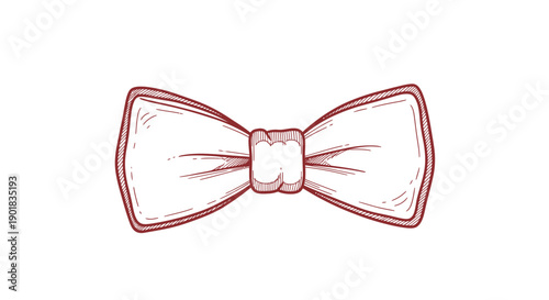 Hand Drawn Bow Tie Illustration.