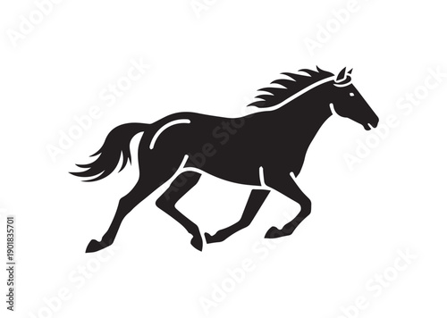 Racehorse Icon, Editable Solid Vector Illustration