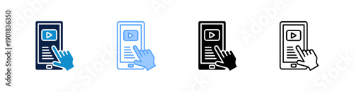 Interactive Content Multiple Style Icon Set Collection 