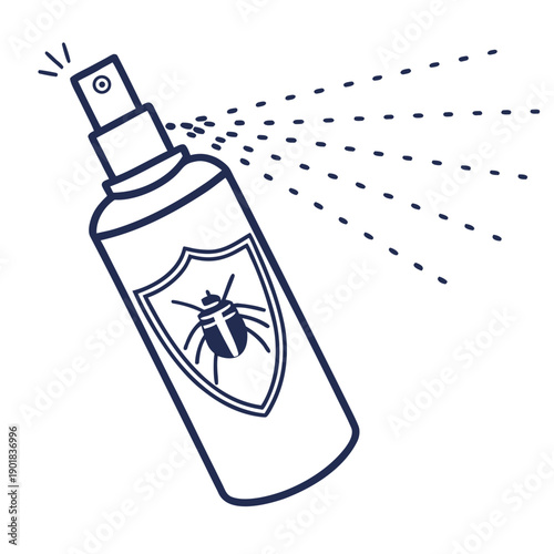 Foto A bottle of insect repellent spraying a fine mist to deter mosquitoes