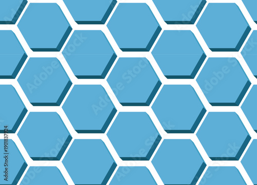 seamless pattern with blue hexagons